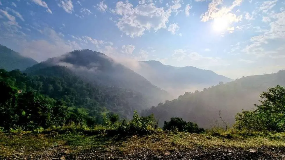 Himalayan mountain scenery near Gular, Rishikesh, Uttarakhand, India