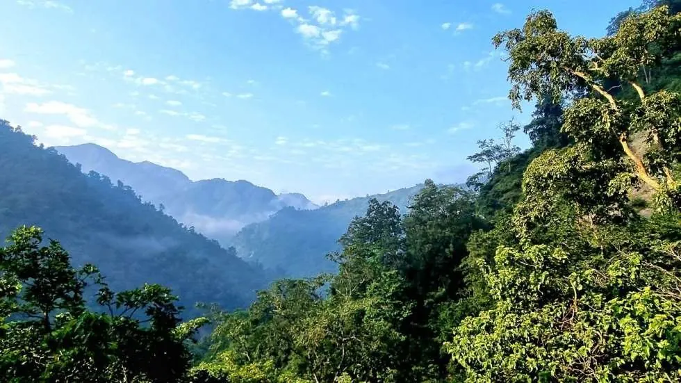 Himalayan mountain scenery near Gular, Rishikesh, Uttarakhand, India