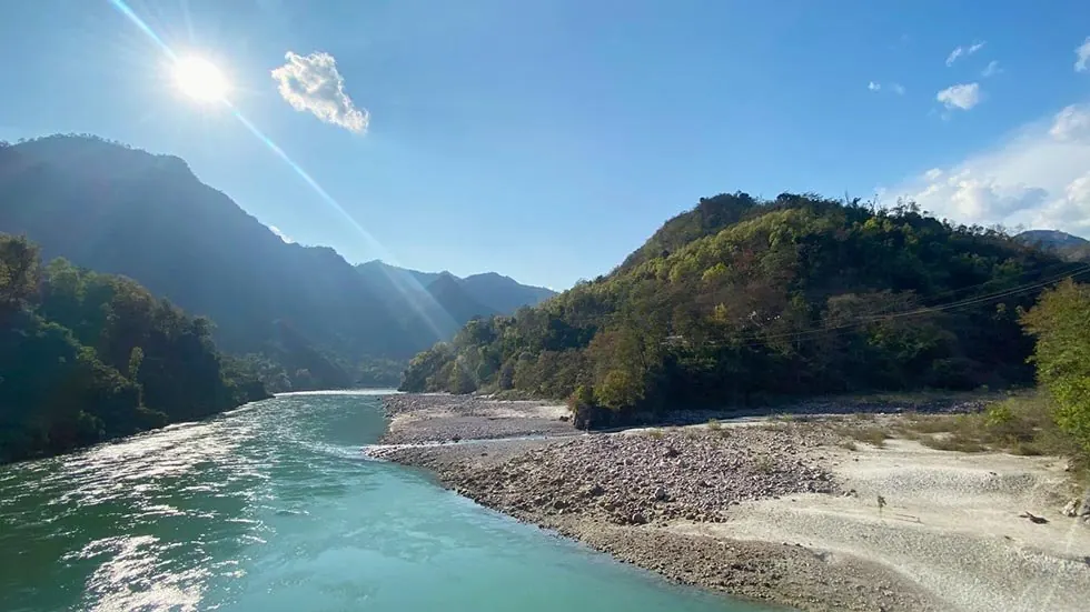 The Ganga river near the retreat site